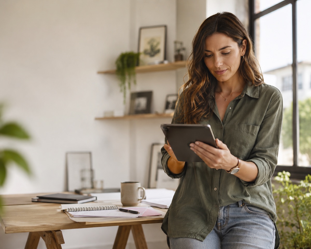 Persona buscando un negocio en Google desde el celular — visibilidad online para PYMES